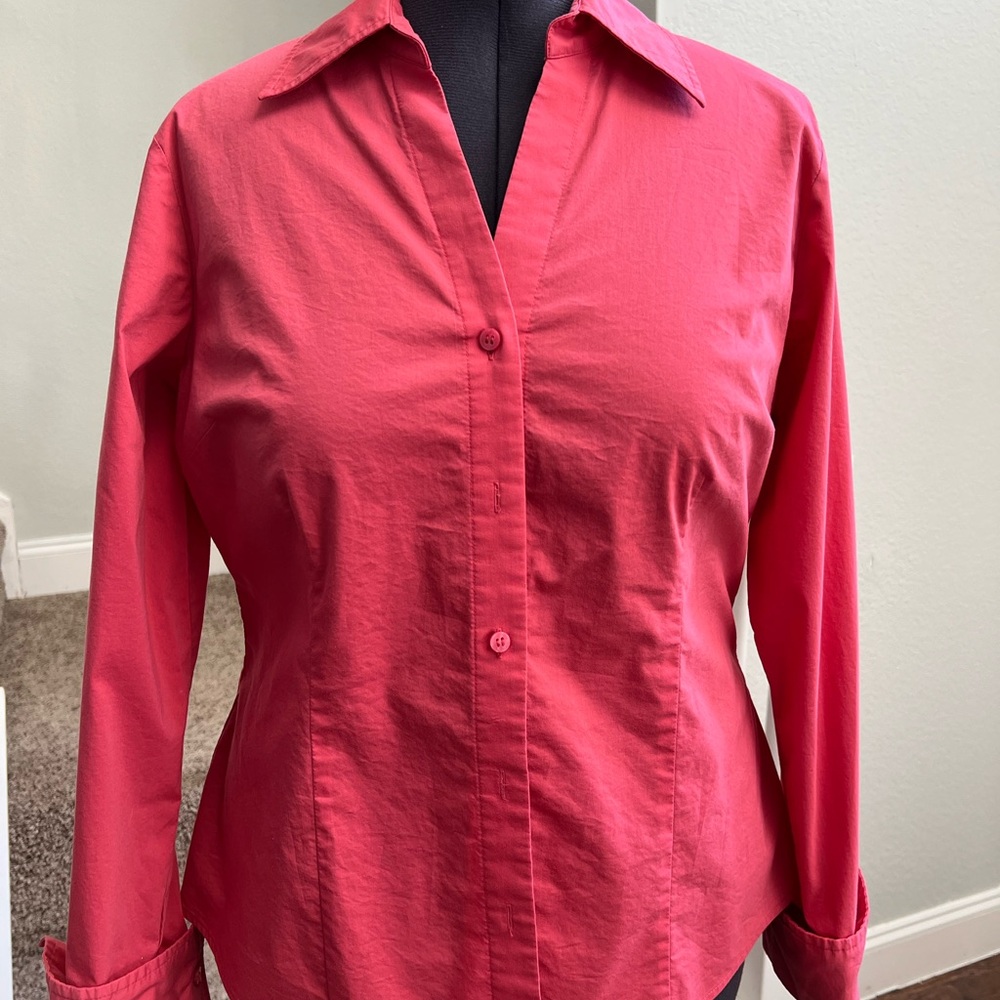 Worthington Women's Bold Pink Button-Down Shirt